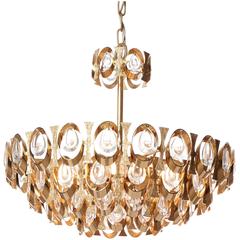 1960s Palwa Six-Light Crystal Glass and Gilt Brass Chandelier by PALWA 4