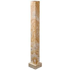 Art Deco Egyptian Alabaster Square Column Pedestal
