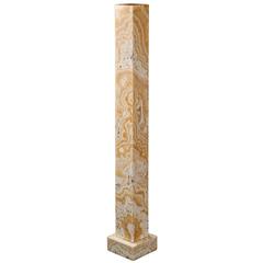 Art Deco Egyptian Alabaster Square Column Pedestal