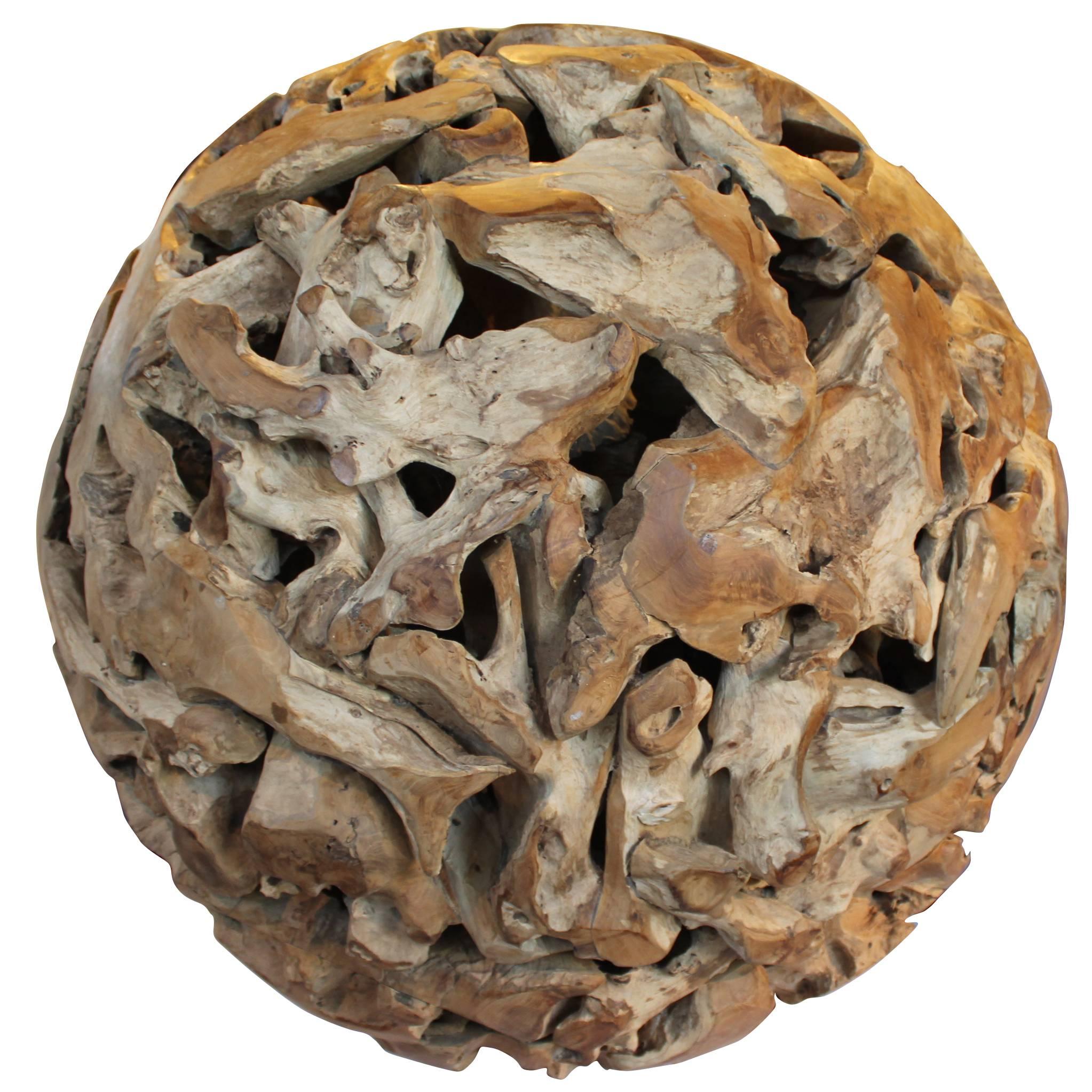 Organic Massive Root Teak Ball, 49"Dia