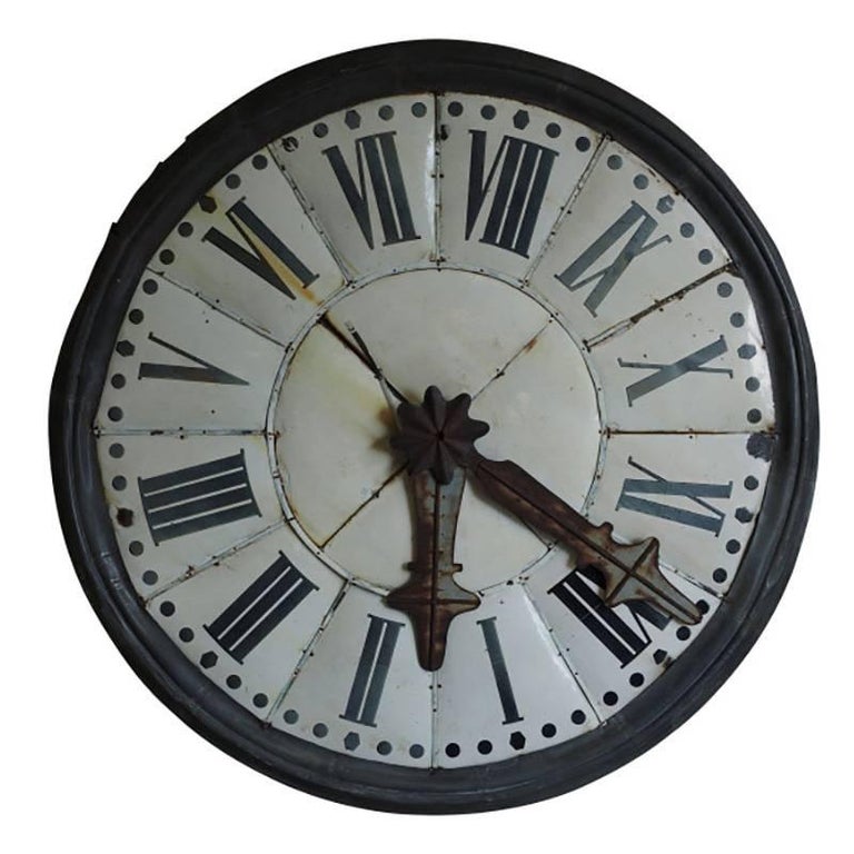 Large Industrial Antique French Clock Face For Sale at 1stDibs large