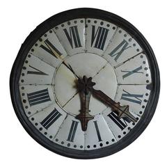 Large Industrial Antique French Clock Face 1
