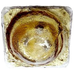 Very Large Kaiser Murano Glass Flush Light, 1960s Modernist Bronze Design 7