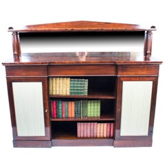 Antique 19th Century William IV Rosewood Chiffonier Open Bookcase