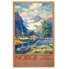 Original Vintage 1920s Railway Travel Advertising Poster “Norway - Summer Song” 4