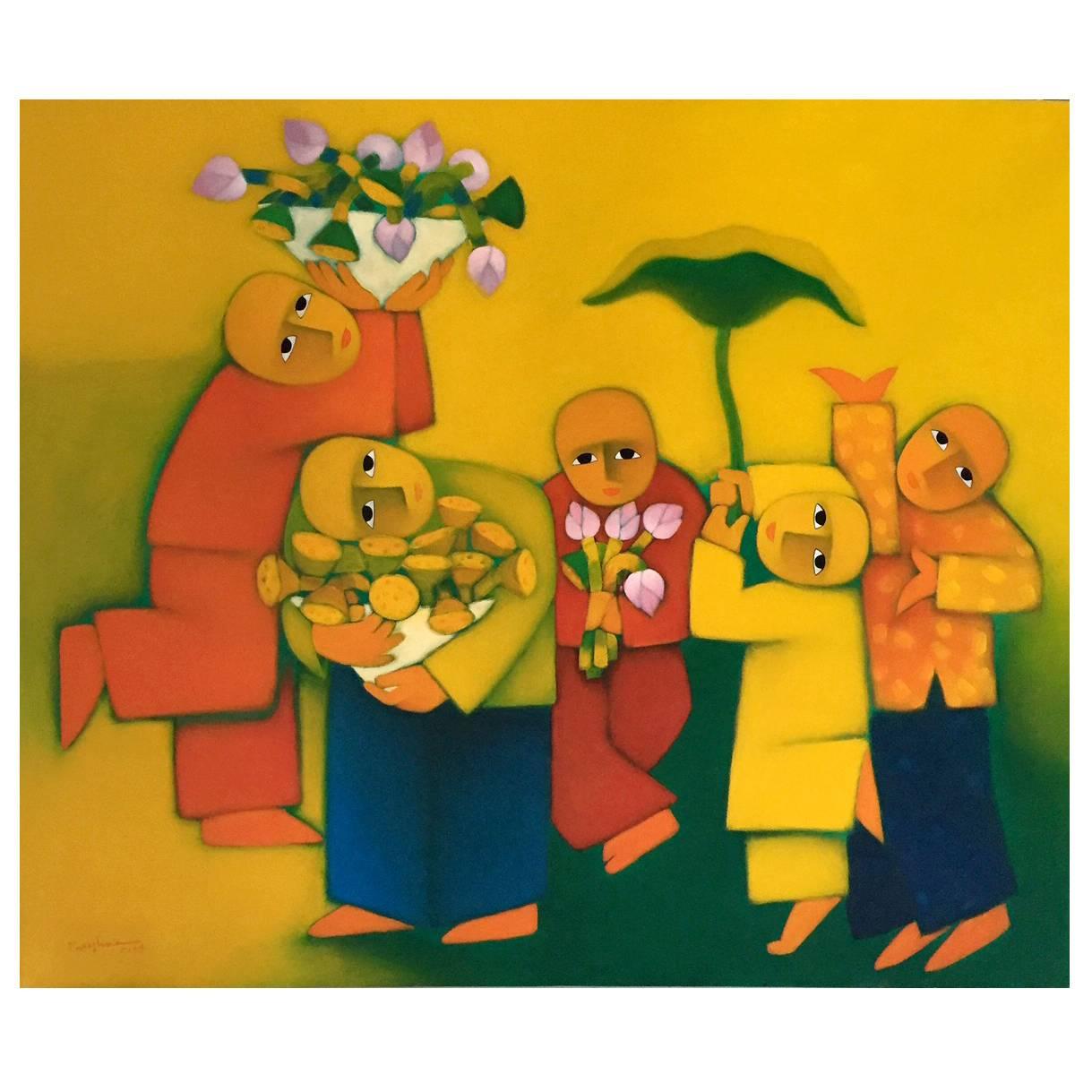 Modernist Painting by Duc Nghia Phan For Sale