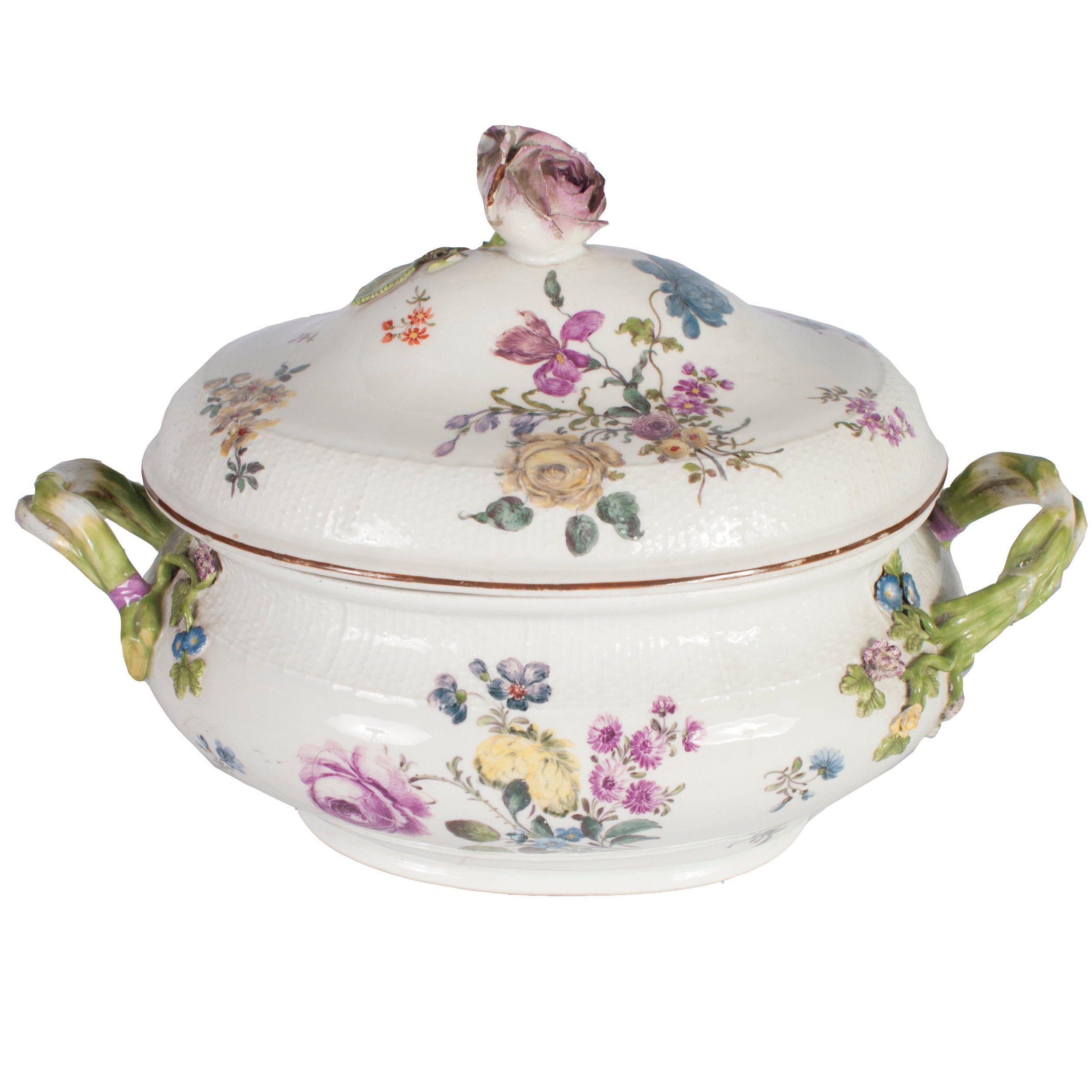 White Soup Tureen Gravy Boat with Ladle and Serving Platter For Sale at