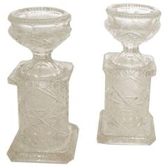 German "Imperial" Glass Master Salt of Urn on Column Form, circa 1920