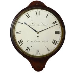 18th Century English Mahogany Large Wall Timepiece