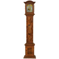 Antique Swedish 19th Century Wooden Clock with Bonnet Crest