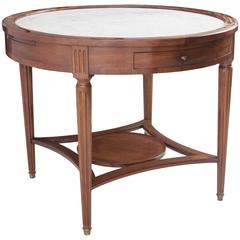 Antique French 19th Century Mahogany and Marble Center Table