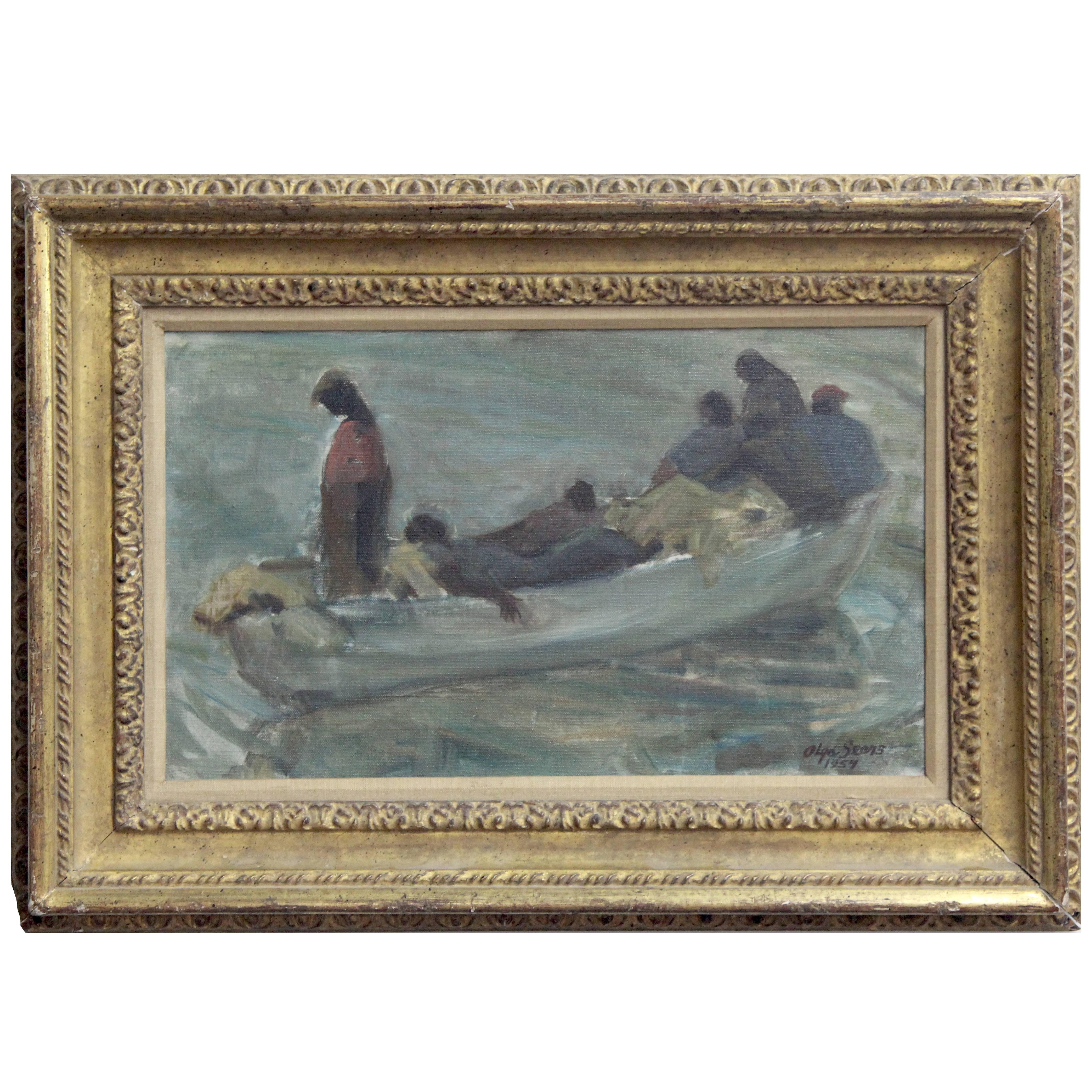 Impressionist Painting by Olga Sears, circa 1950s For Sale