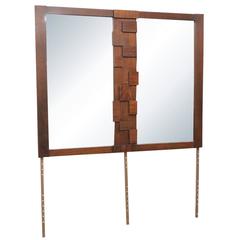 Paul Evans Style Lane Brutalist Style Mirror