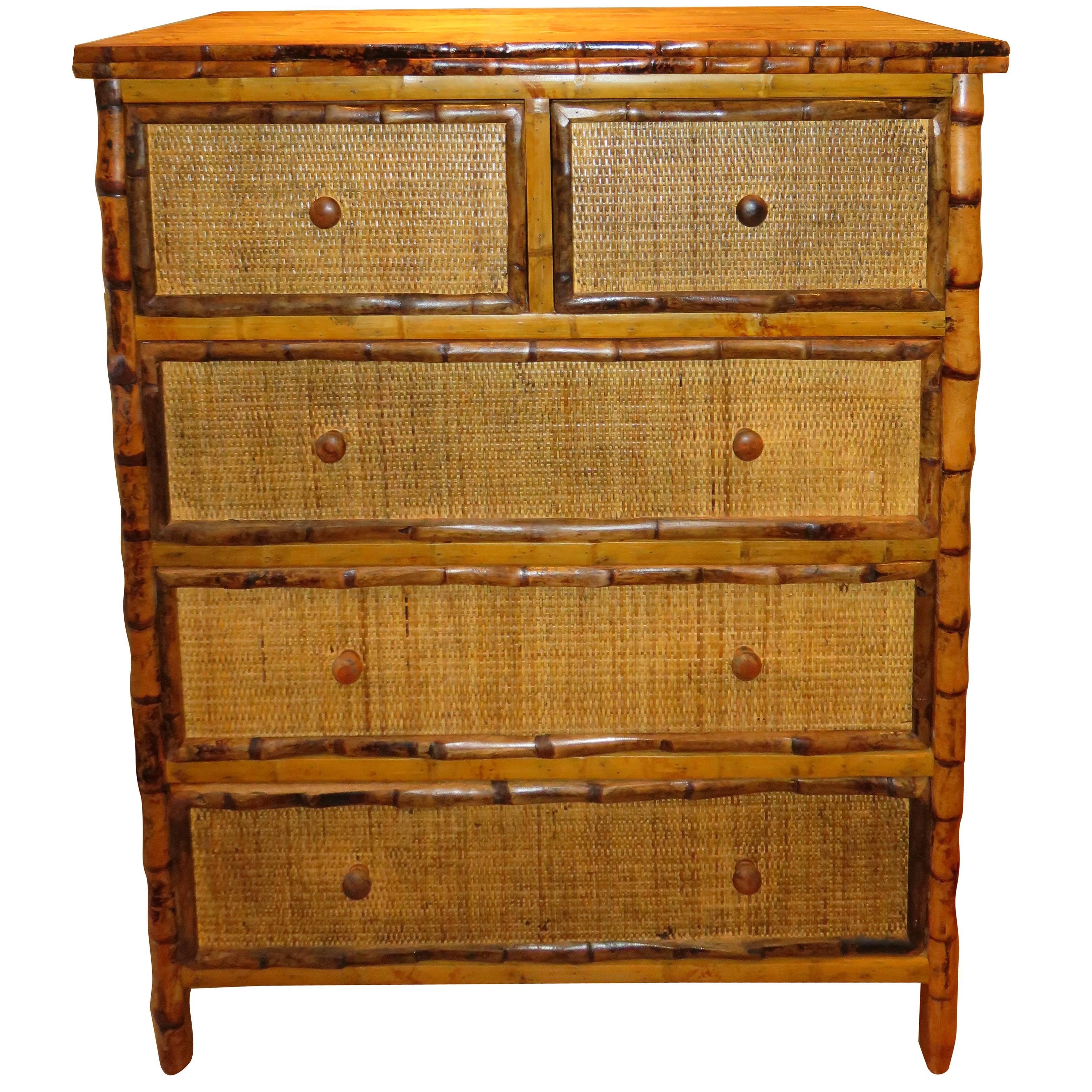 Bamboo and Cane Dresser/Drawers