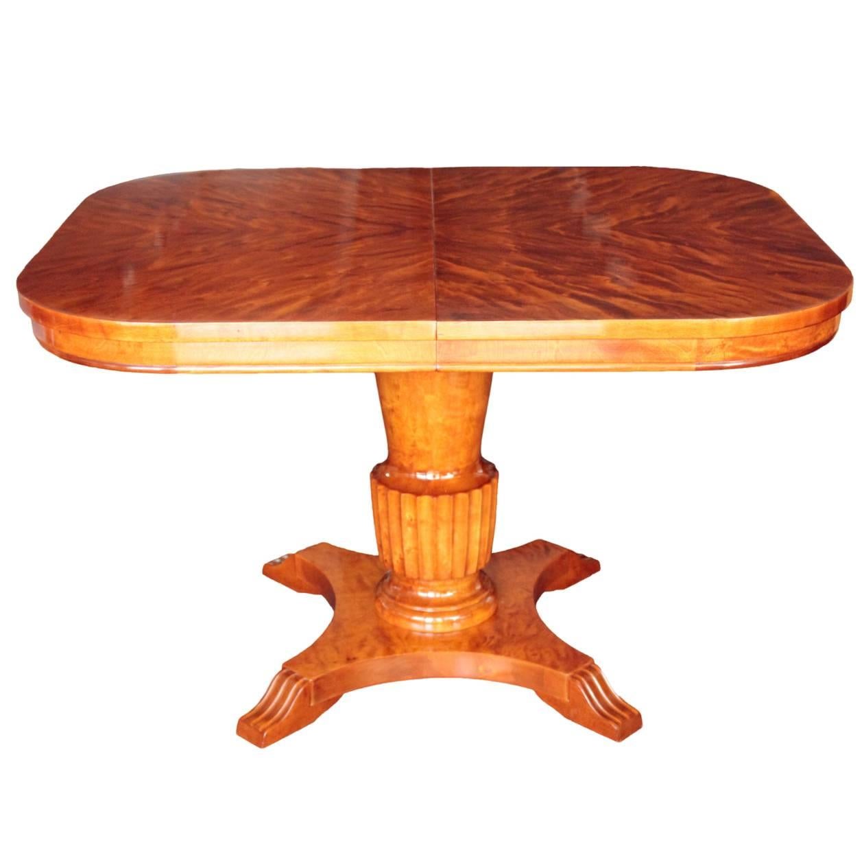 Versatile Swedish Art Deco Period Rectangular Swivel Extension Table For Sale