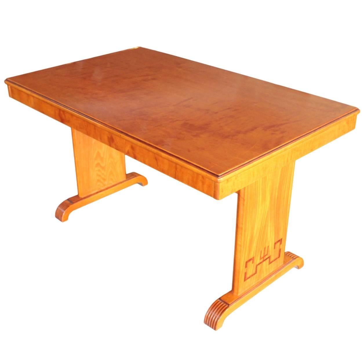 Swedish Art Deco Period Rectangular Inlaid Table For Sale