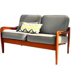 Two-Seat Teak Sofa from Komfort