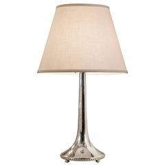 C.G. Hallberg, Swedish Grace Period Hammered Silver Table Lamp