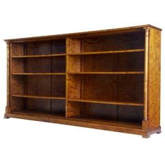 Large Late 19th Century Birch Open Bookcase
