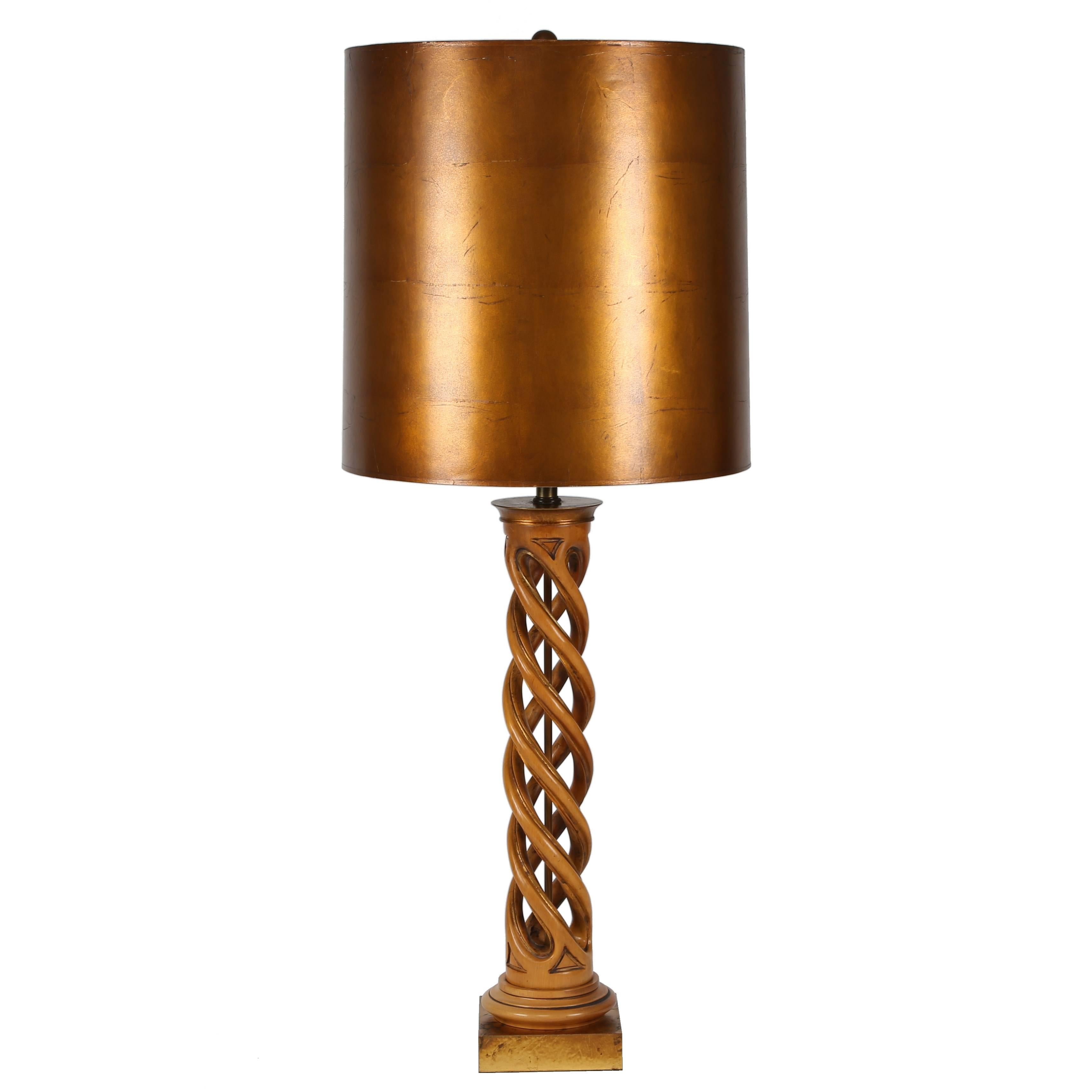 Frederick Cooper Studios Carved Helix Table Lamp, Circa 1950s For Sale
