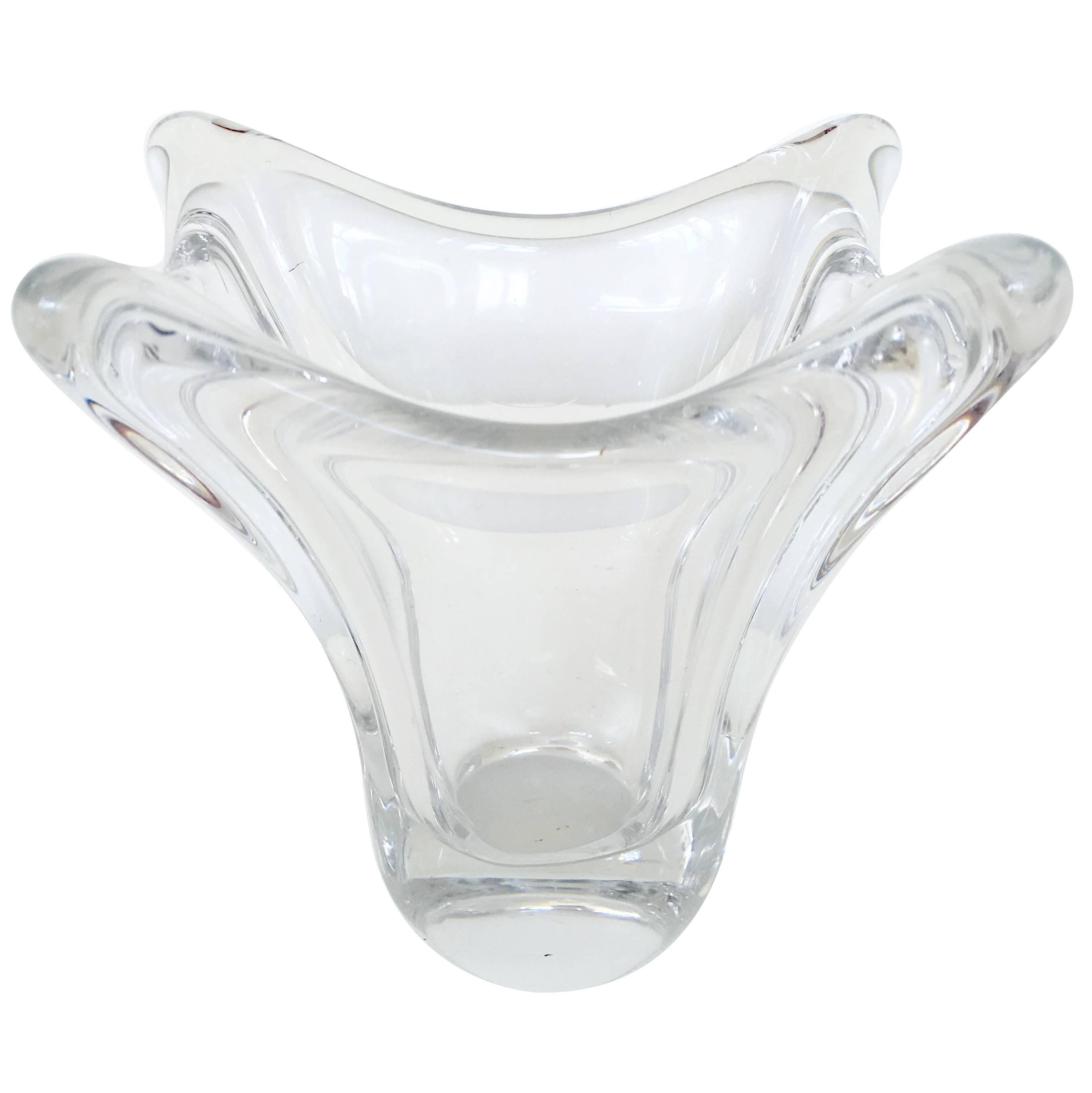 Daum France Crystal Vase, Signed For Sale