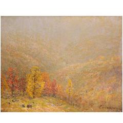 John Joseph Enneking Landscape Oil Painting, Golden Hillsides, 1893