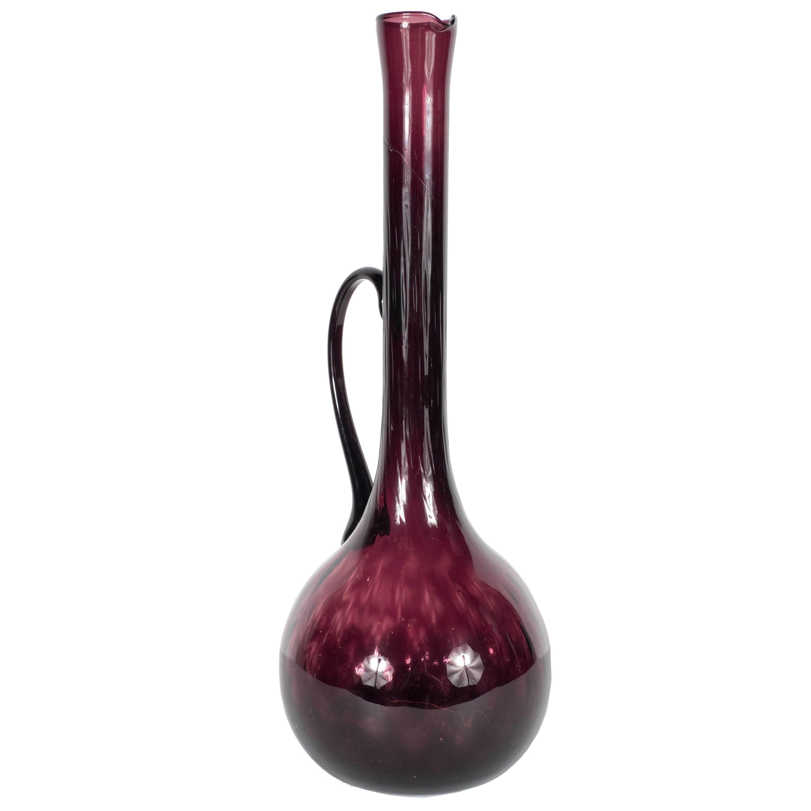 Mid-Century Murano Vase or Decorative Pitcher in Aubergine Tones