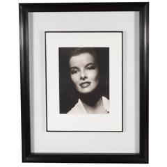 Framed and Original Documented Photograph of Katharine Hepburn by George Hurrell