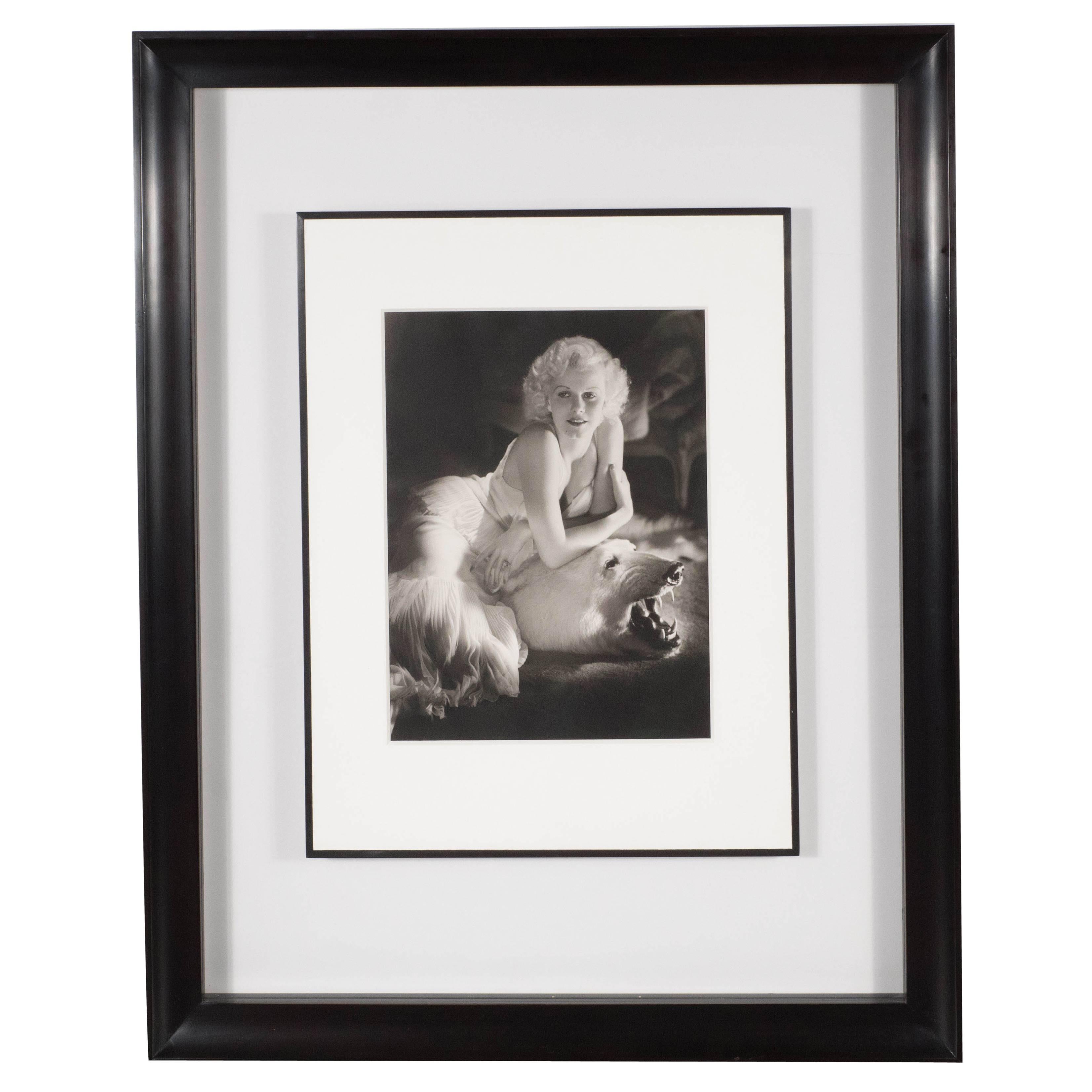 Framed and Original Documented Photograph of Jean Harlow by George Hurrell