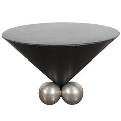Occasional Leather-Clad and Chrome Table by Jay Stanley Friedman for Brueton