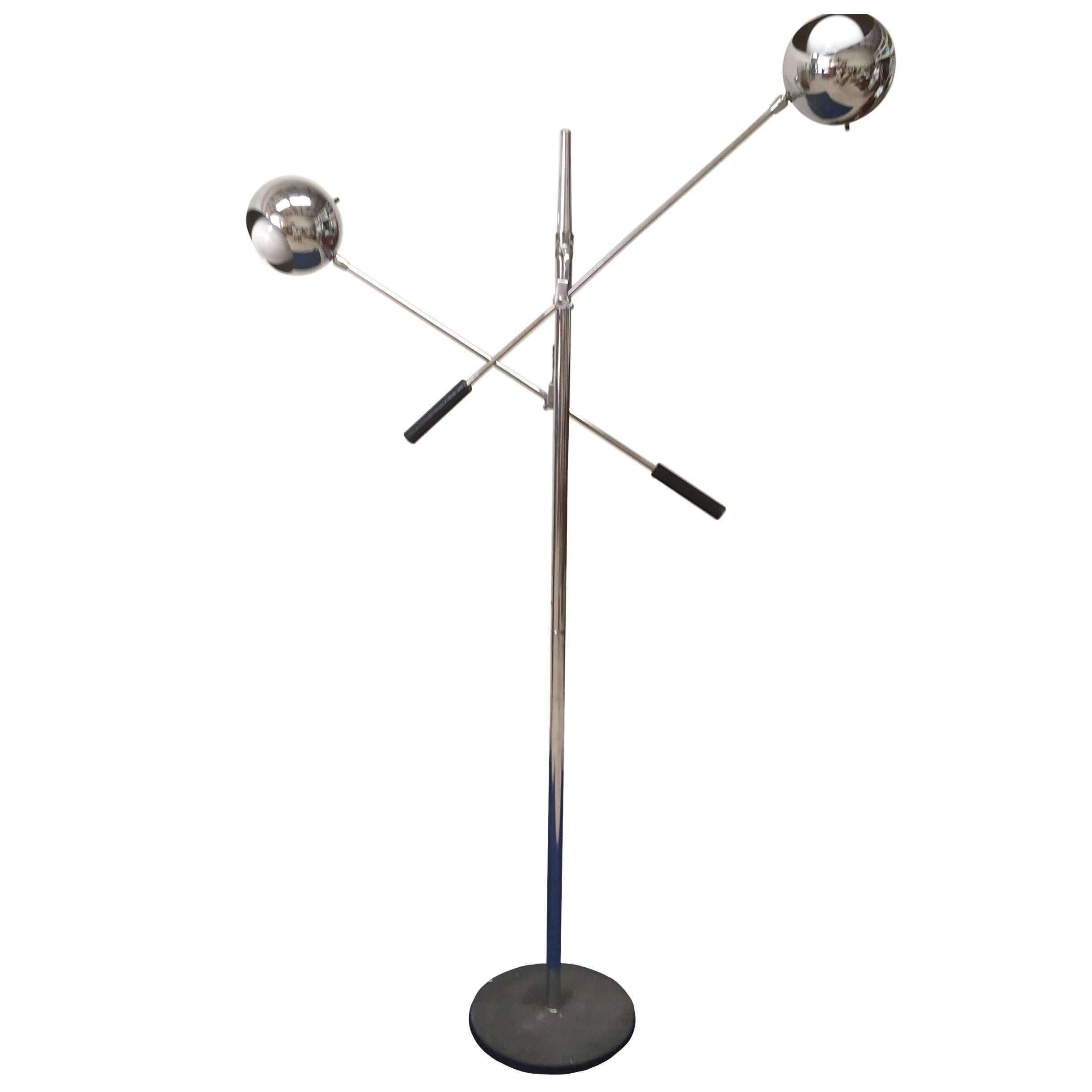 Two-Armed Italian Floor Lamp in the Style of Arredoluce For Sale