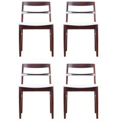 Mid-Century Modern Scandinavian Set of Four Rosewood Chairs, Henning Kjaernulf