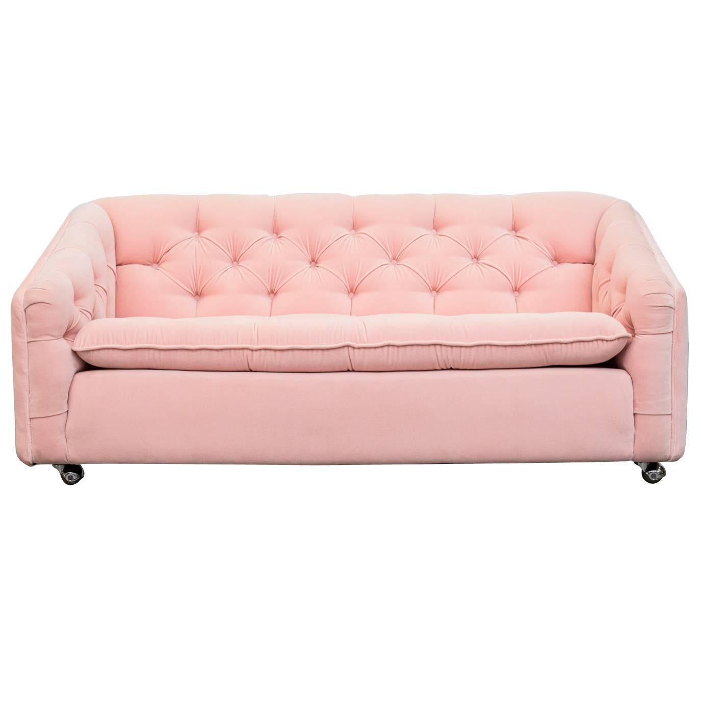 Pink Artifort Upholstered Loveseat