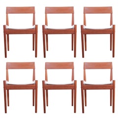Mid-Century Modern Danish Set of Six Dining Chairs in Teak Model PJ3-2, Grete J