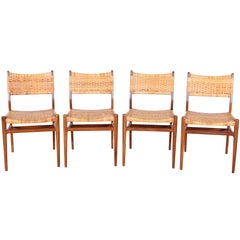 Danish Mid-Century Set of Four Dining Chairs, Aksel Bender Madsen