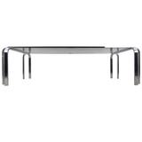Stylish Mid-Century Modern Chrome and Glass Cocktail Table