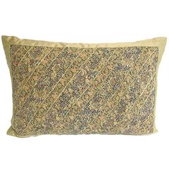 Handmade Silk Pillow with 18th Century Persian Embroidered Panel 7