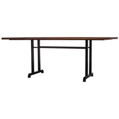 Gispen Teak and Enameled Steel Dining or Conference Table