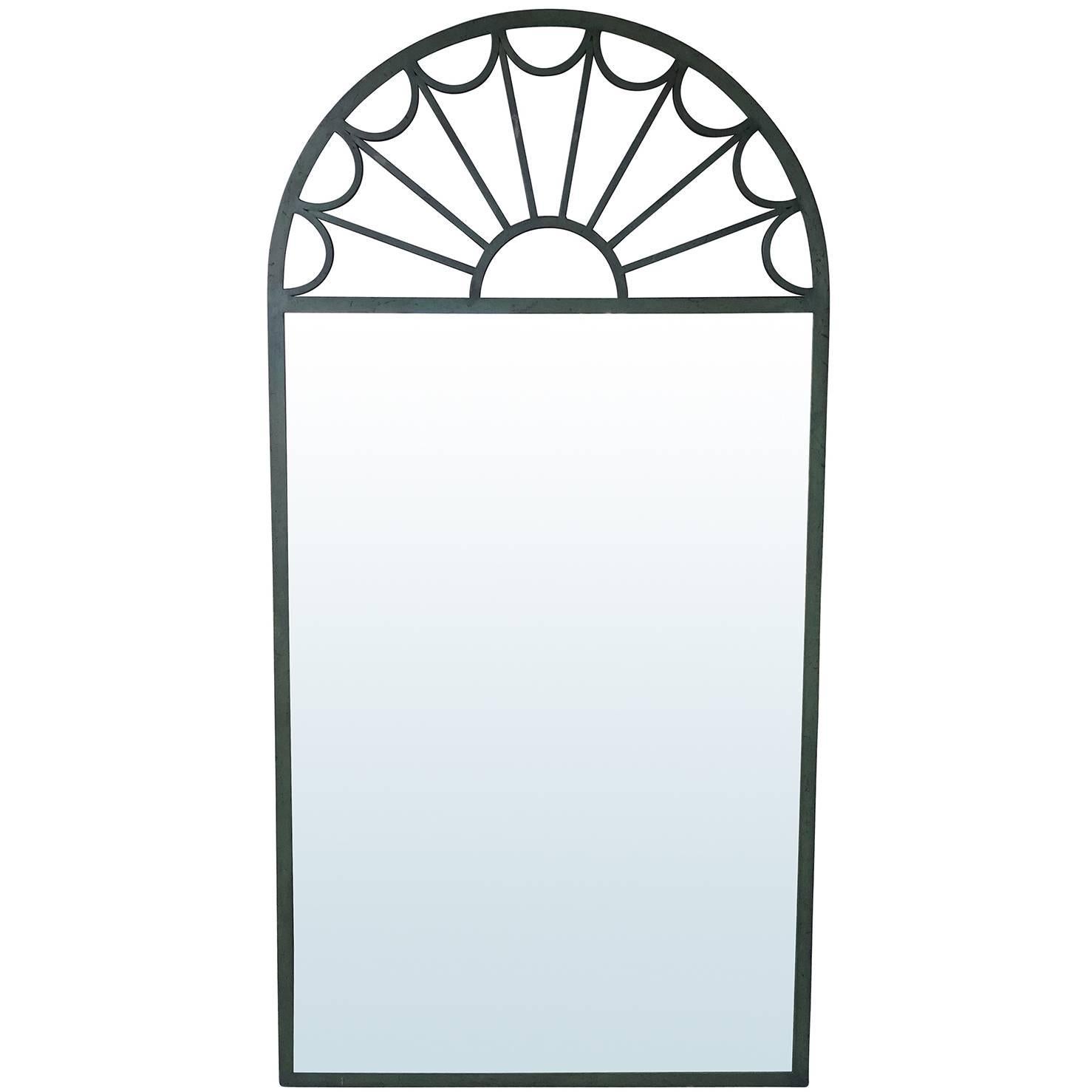 20th Century Large Palladian Iron Mirror in the Style of Mastercraft