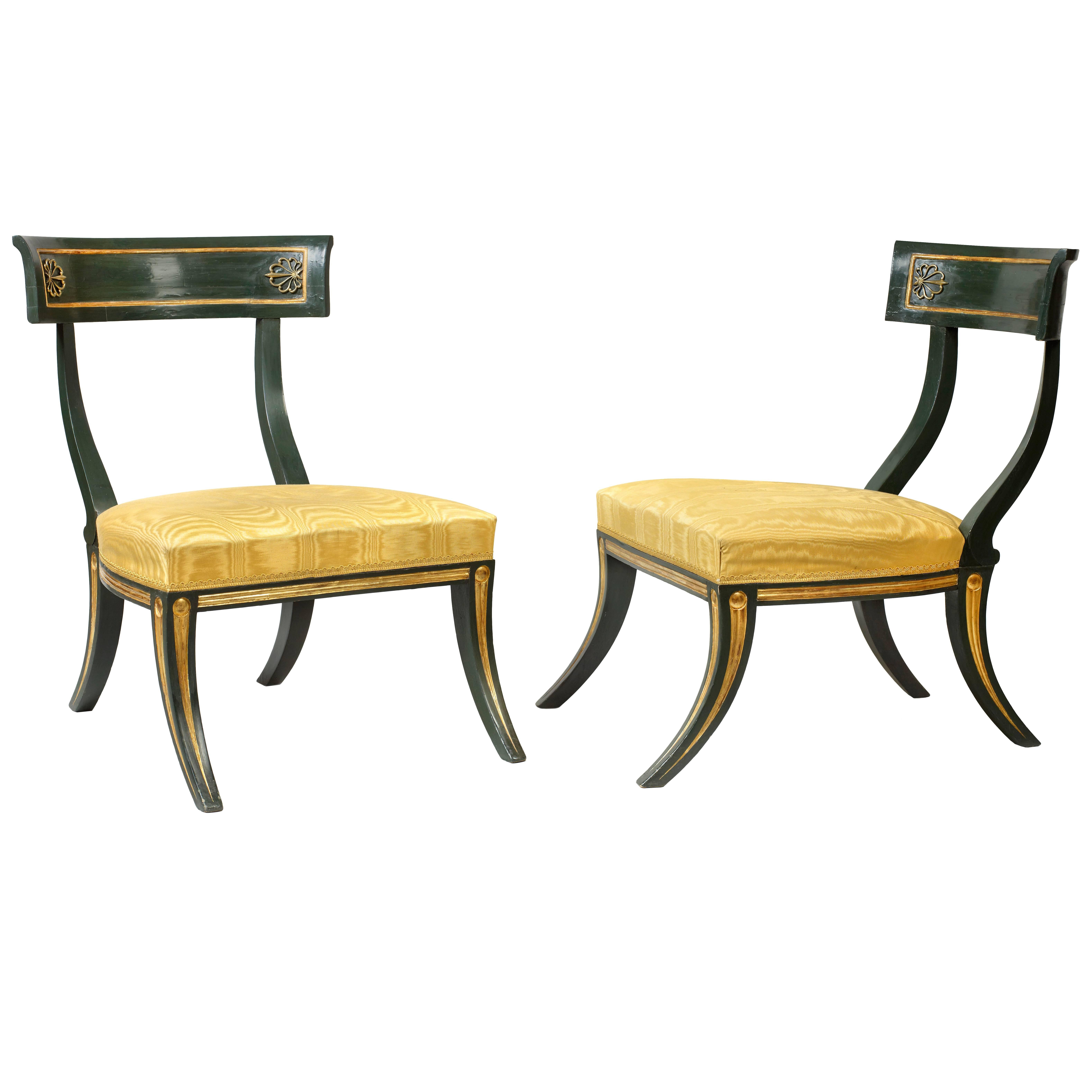 Pair of Regency Klismos Chairs For Sale