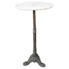 Diminutive Marble Occasional Table with Ornate Cast Iron Base
