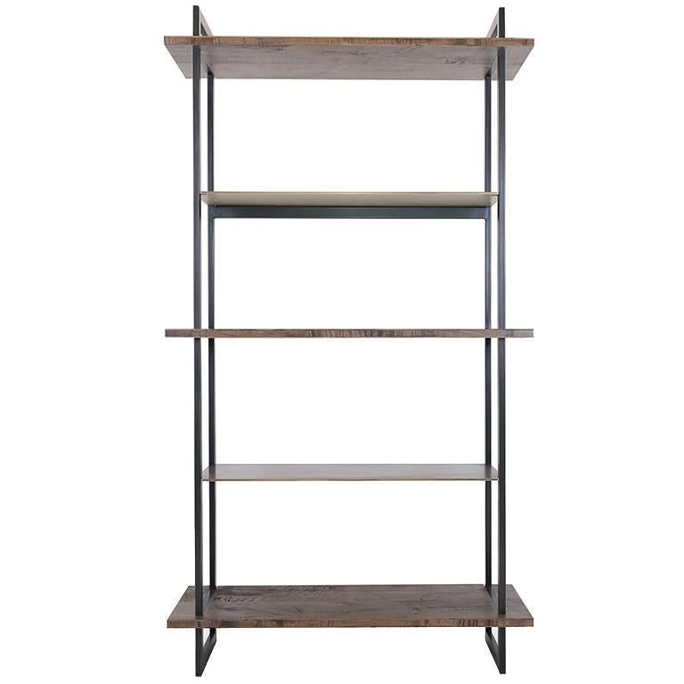 Gotham Bookcase - Customizable Wood and Metal For Sale