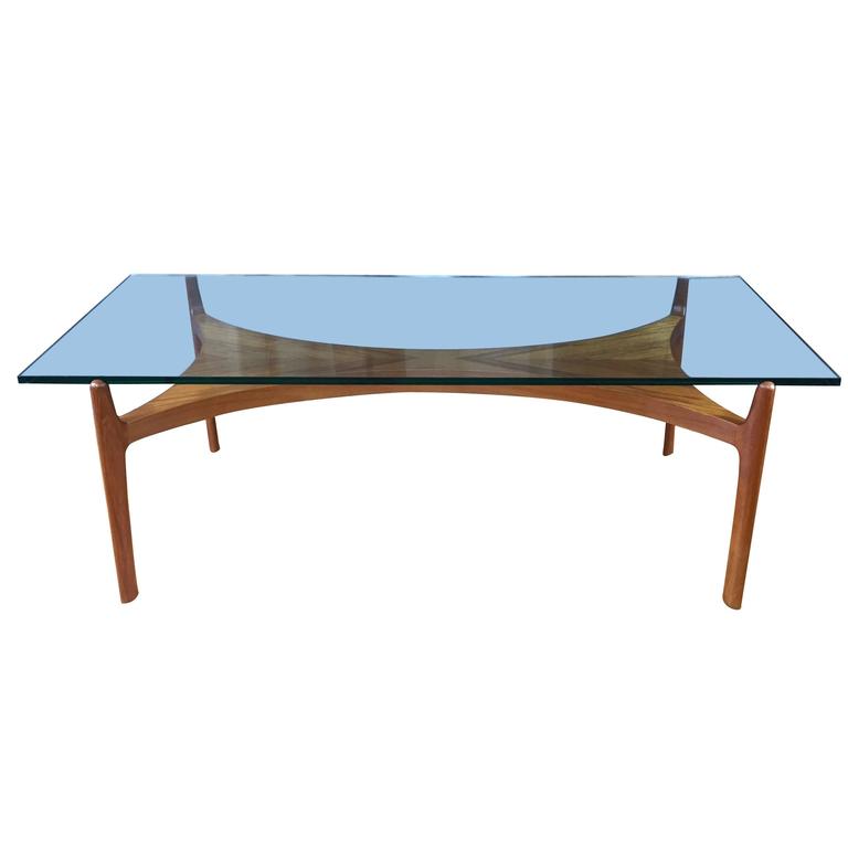 Rare Teak and Glass Coffee Table by Sven Ellekaer for Christian