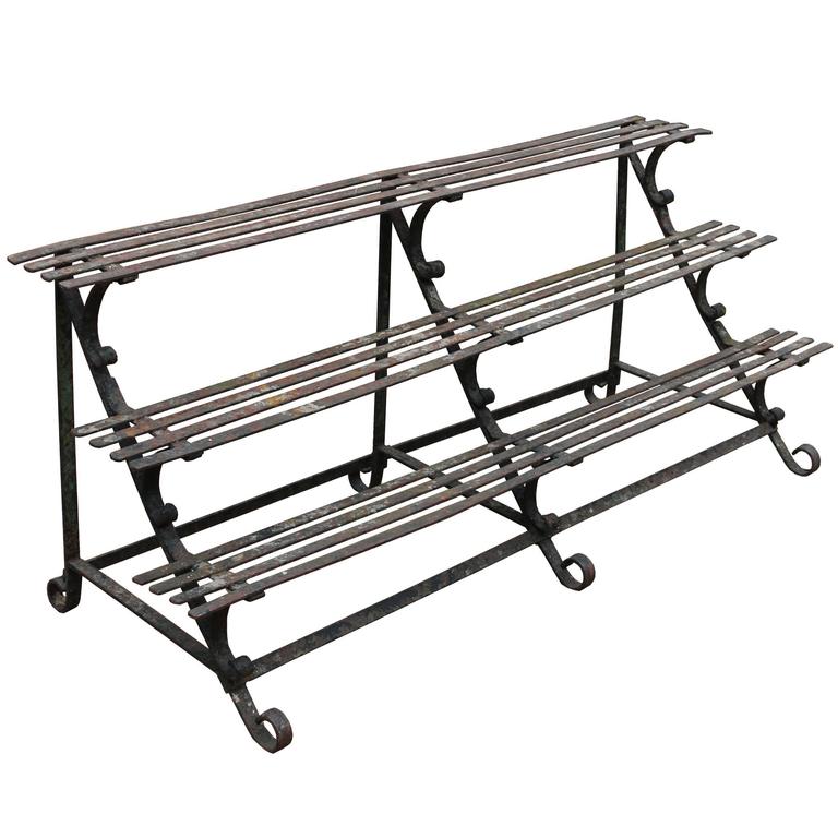 Handsome English Three Tier Plant Stand For At 1stdibs 19th Century Three Tier Wrought Iron Plant Stand