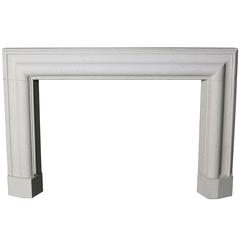 1920s Art Deco Polished Limestone Bolection Fire Surround