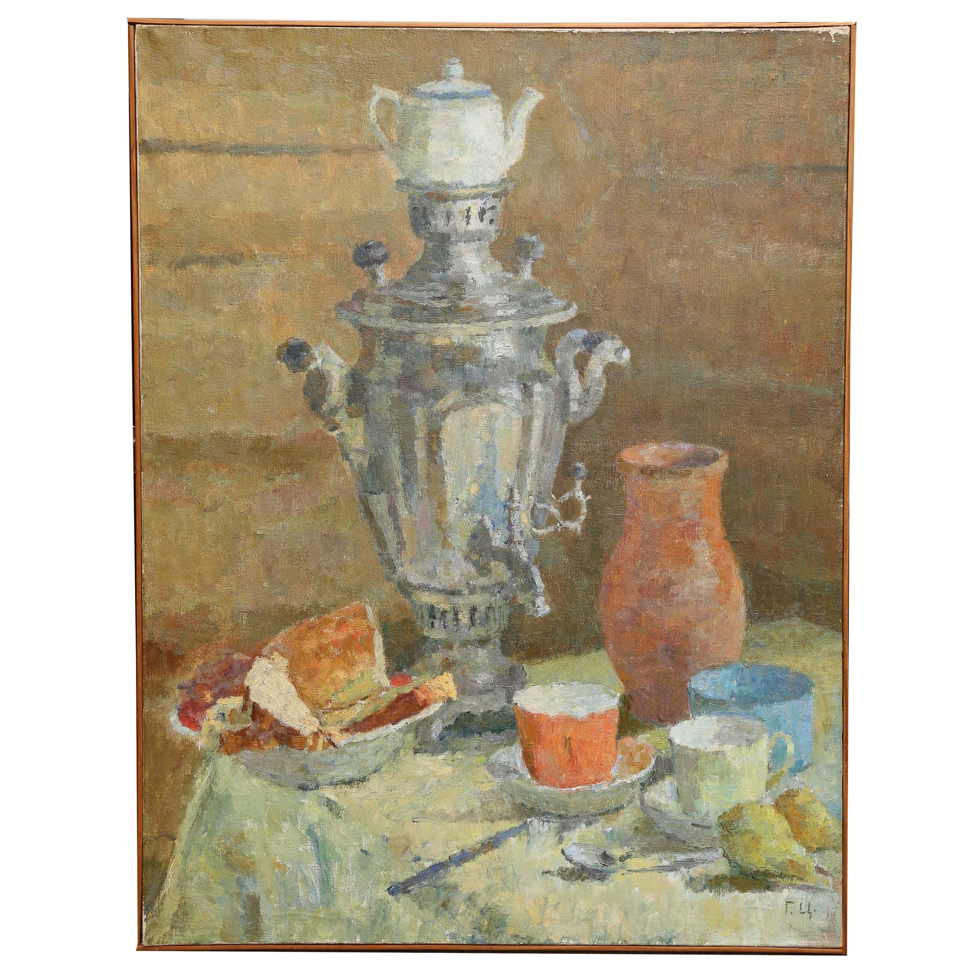 Painting in the Manner of Vladimir Yatsenko, Russian/Soviet Artist For Sale