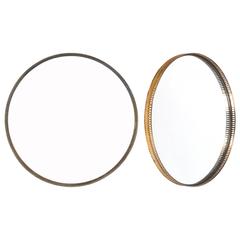 French Vintage Pair of Brass Gallery Wall Mirrors 12