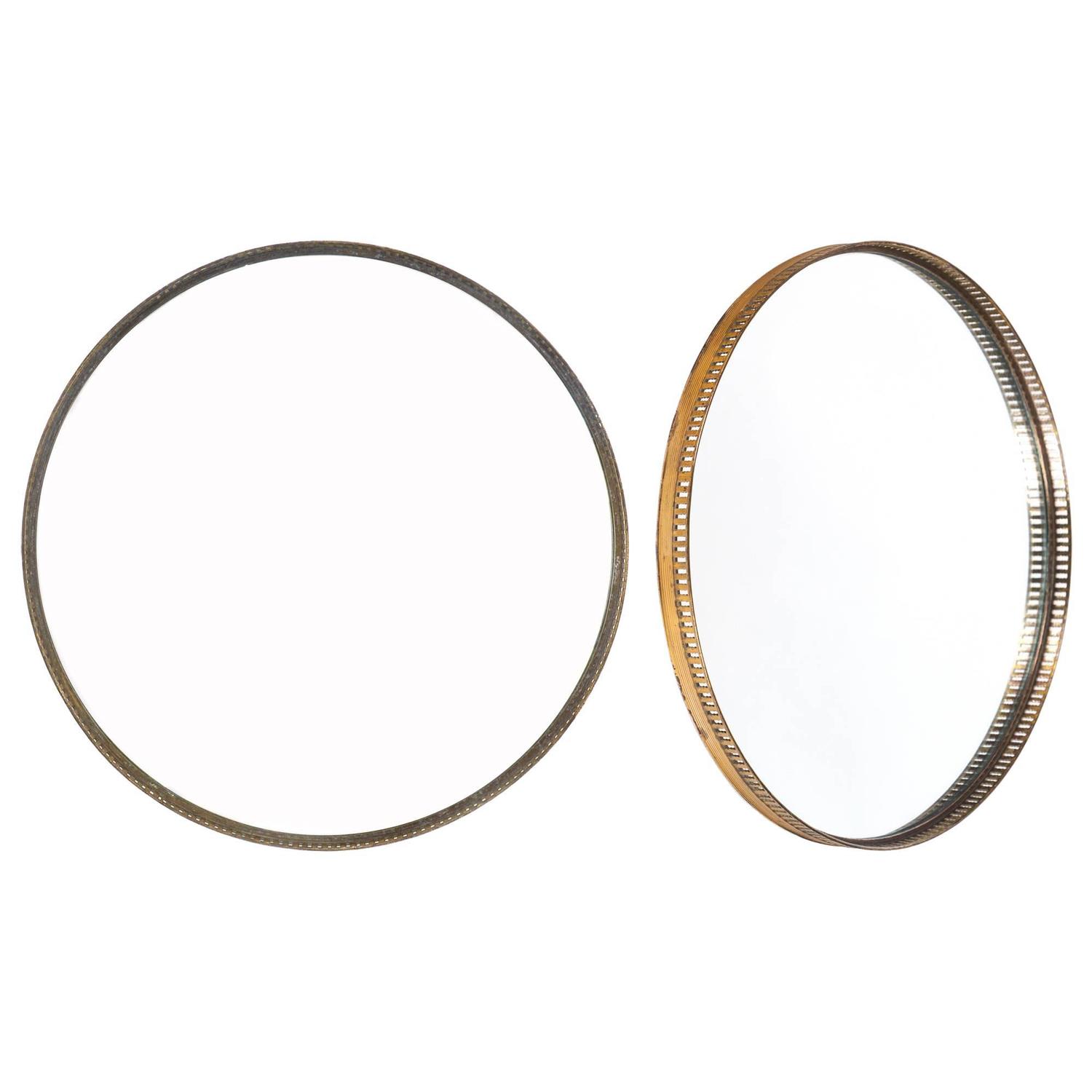 French Vintage Brass Framed Mirror At 1stdibs