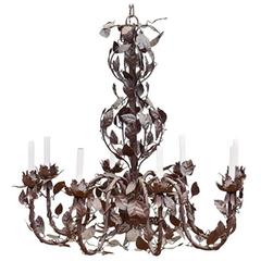 Large French Tole Chandelier with Vinework