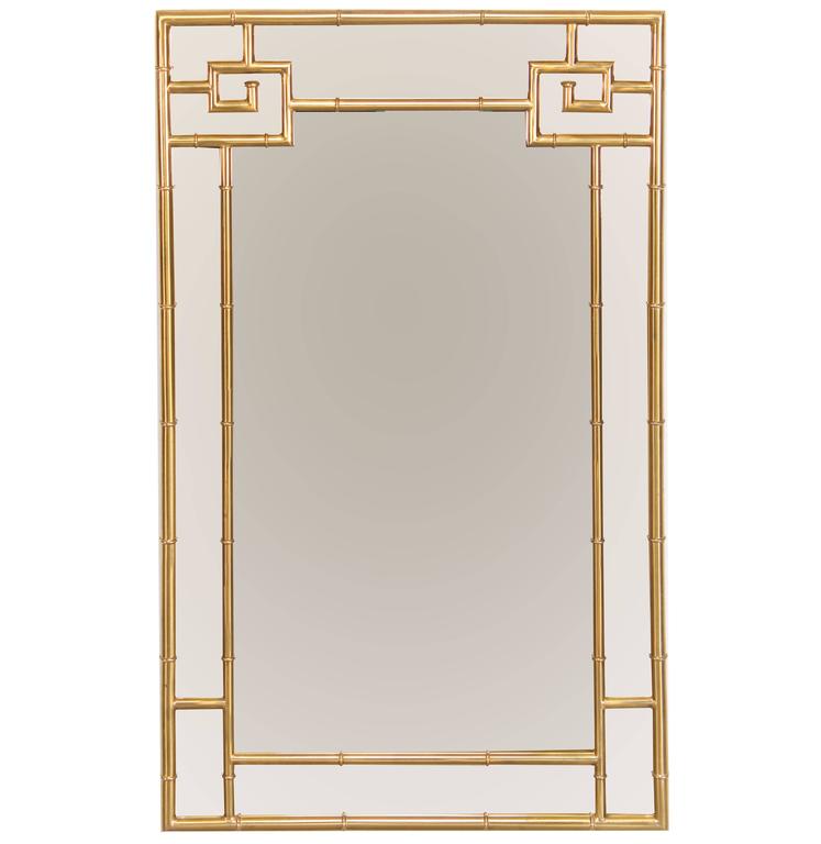 Solid Brass Mastercraft Greek Key Mirror 1970s At 1stdibs